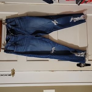 American Eagle Destroyed Low Rise Jegging Crop 18 Great Used Condition